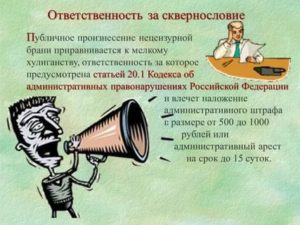 С какого возраста наступает ответственность за нецензурную брань
