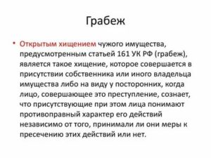 Грабеж считается оконченным с момента