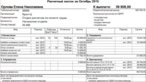 Расчетный лист как рассчитать
