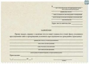 Запрос в мвд о наличии судимости образец