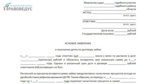 Встречный иск на взыскание денежных средств